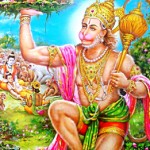 Shri Hanuman porta l'erba sanjivani con tutta la montagna